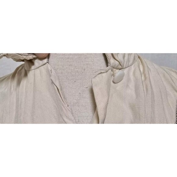 1940s ? Vintage Womens Ivory Blouse Button Up Shirt - Picture 6 of 10